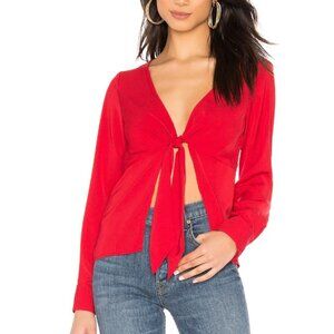 NWOT superdown Rita Tie Front Top in red size small